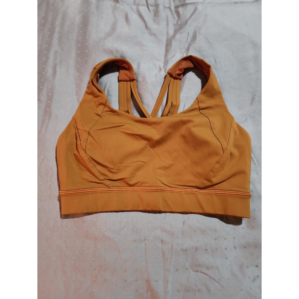 Lululemon Free To Be Serene Bra Sze6 Burnt Orange Copper Strappy Yoga Sports Bra